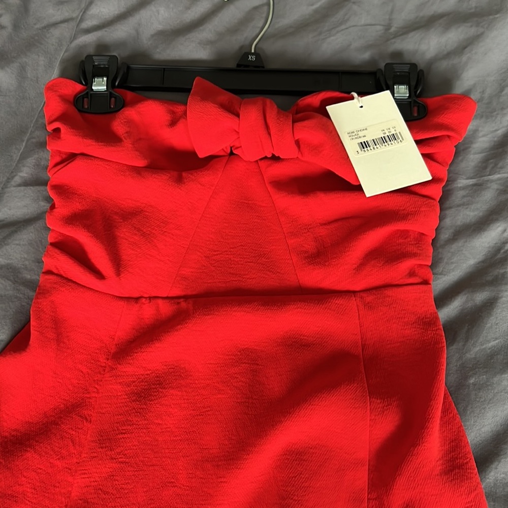 Sezane Ondine Dress Strapless Red Sundress size 6 - Picture 6 of 11